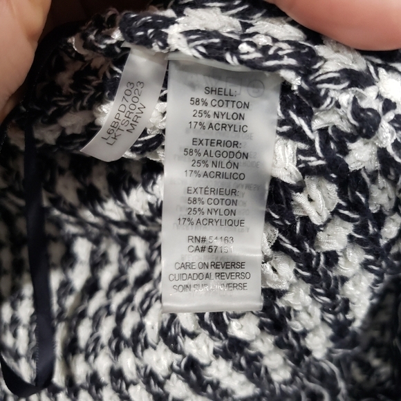 Karl Lagerfeld Black and White Open Front Blazer with Fringes Size Small - Picture 6 of 11